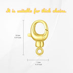 14K Yellow Gold Jewelry Clasp Necklace Extender Clasp Bracelet Extension Connector for DIY Necklace Bracelet Anklet Jewelry Making, 14K Gold Clasp for DIY Jewelry Making (Style 13) - style: Style 13
