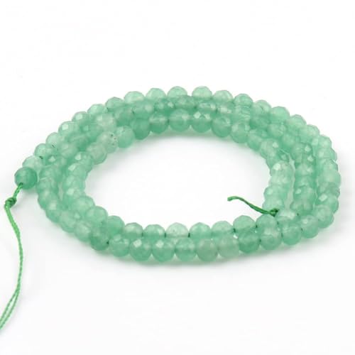 Song Xi 120pcs 3mm Natural Green Aventurine Gemstone Beads Faceted Round Loose Stone Beads for Jewelry Making (1 Strand) - color: Green Aventurine, size: 2.8-3.3mm