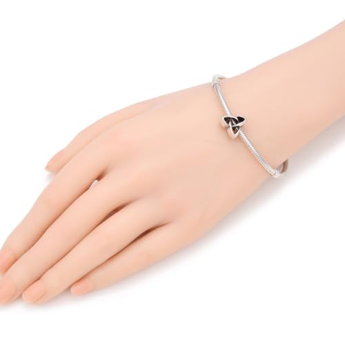 40pcs Triangle Celtic Trinity Knot Sign Large Hole Religious Loose Beads (4.5mm Hole) Antique Silver for Earrings Bracelet Necklace Anklet DIY Jewelry Making MEC-D1 - size: Triangle Celtic Trinity Knot Sign