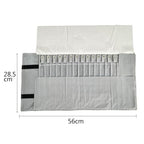 Portable Jewelry Roll Untangled Secure Necklace Travel Storage Bag Displays Holder 16 Chain (Black and Gray) - color: Black and Gray