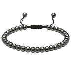 Amazing Gemstone Crystal Anklet Ankle Bracelets for Women - Waterproof Beaded Healing Crystal Anklets, Plus Size Chakra Gemstone Bead Anklet - color: Hematite, style: Plain