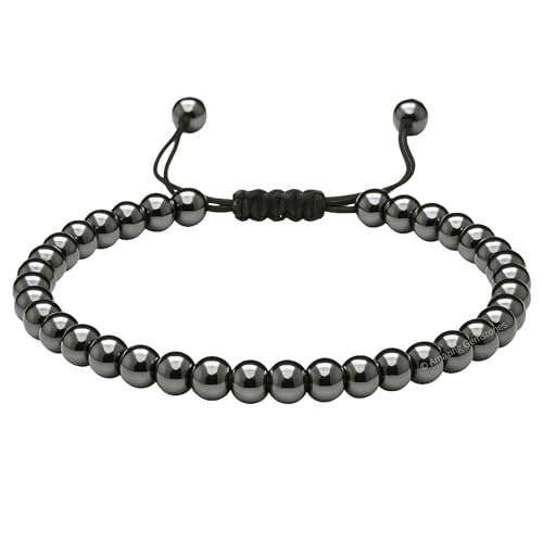 Amazing Gemstone Crystal Anklet Ankle Bracelets for Women - Waterproof Beaded Healing Crystal Anklets, Plus Size Chakra Gemstone Bead Anklet - color: Hematite, style: Plain
