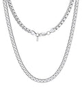 ChainsHouse Flat Box Chain Necklace Men, 2/4/6/8mm Round Link Chain Necklaces, Stainless Steel/Black/14K Gold Plated Mens Jewelry, 14"-30" Length, Come Gift Box - color: A-6mm-stainless, size: 18 Inches