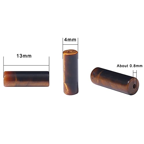 BEADIA Natural Yellow Tiger Eye Tube Beads 13x4mm 30pcs Cylinder Loose Semi Gemstone Beads for Jewelry Making Design - color: Yellow Tiger Eye Cylinder