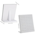KUKUVR Velvet L-Shaped 50 Slots Ring Earring Holder Display Stand, jewelry Ring Earring Organizer Case Tray for Women & Selling Show (Grey) - color: Grey
