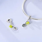 LAZA 925 Sterling Silver Charm for Bracelet Necklace Dangle Love Mom Butterfly Party Charm Beads Pendants DIY Jewelry for Women - color: Tennis sports