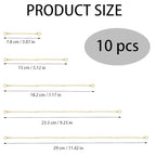10 Pack Necklace Extenders - Alloy & Stainless Steel Necklace Extensions - Jewelry Extenders in Gold & Silver - color: Gold and Silver