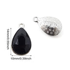 Honbay 20PCS 10x14mm Alloy Glass Crystal Waterdrops Teardrops Charms Pendant for Necklaces, Bracelets, Earrings, Jewelry Making and DIY Crafts - color: Black