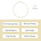Dainty Gold Necklace for Women,Trendy 18k Gold Vermeil Sterling Silver Choker Necklace Thin Beaded Choker Necklaces Womens Simple Jewelry Gift for Valentines Day - color: November - Citrine