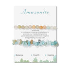 Healing Crystal Bracelets for Women 2 PCS 6mm Natural Stone Bracelet Stretch Crystal Beaded Bracelets Handmade Gemstone Bracelet Jewelry Gifts Christmas Gifts for Women Girls - style: amazonite