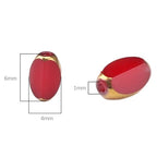 Glass Rice Beads Red 4x6mm 50pcs Faceted Oval Golden Edge Crystal Loose Beads for DIY Craft Jewelry Making - color: Red