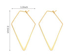 YAKRUNA 12PCS Large Geometric Earring Hooks for Jewelry Making, Hypoallergenic 14k Genuine Gold Plated Hoop Earrings for Women, Diamond Shaped Thin Ear Wires for DIY Dangle Earrings - color: gold earring 2