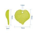 50Pcs Frosted Acrylic Leaf Charms Green Yellow Transparent Plant Pendants Clear Autumn Leaves Beads Summer Charms for Jewelry Making - color: Green Yellow #2