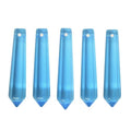50mm Synthetic Blue Glass Hexagonal Wand Jewelry Making Crystal Pointed Chakra Reiki Healing Beads 2mm Hole Drilled(Pack of 5) - color: Synthetic Blue Glass