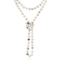 Bead Strand Versatile 60" Long Wrap Necklace - Handmade Knotted Multi Layer Sparkly Crystal, Semi Precious Natural Stone, Lava, Glass Faux Pearl - color: Natural Stone Bead - White Howlite