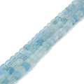 Natural Aquamarine Gemstone 4mm Faceted Cube Square Loose Beads 16 Inch for DIY Jewelry Making Beads - color: Aquamarine