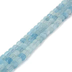 Natural Aquamarine Gemstone 4mm Faceted Cube Square Loose Beads 16 Inch for DIY Jewelry Making Beads - color: Aquamarine