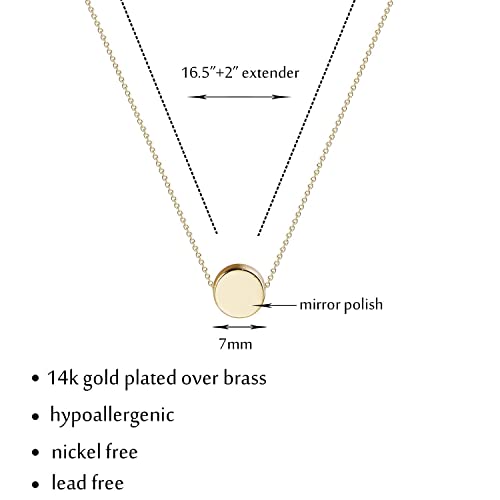 Valloey Rover Gold Necklace for Women 14K Gold Plated Circle Cubic Zirconia Pendant Necklace Dainty Twist Rope Chain Necklace Simple Jewelry Gift for Women - style: Gold-dot
