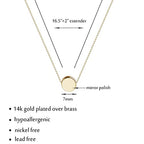 Valloey Rover Gold Necklace for Women 14K Gold Plated Circle Cubic Zirconia Pendant Necklace Dainty Twist Rope Chain Necklace Simple Jewelry Gift for Women - style: Gold-dot