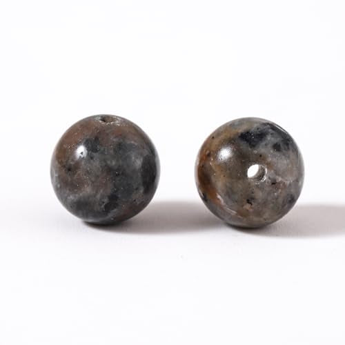 100Pcs Natural Stone 6mm Flame Stone Yooperlite Round Loose Gemstone Energy Healing Beads Hole Size 1mm DIY Smooth Beads for Bracelet Necklace Earrings Jewelry Making - color: Flame Stone Yooperlite, size: 6mm