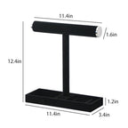 Multi-Use Jewelry Holder Stand, Necklace Bracelet Ring Organizer Stand, Scrunchie Watches Velvet Jewelry Holder Stand With Tray for Women Girls Home Use(Black with Lid) - color: Black+Lid