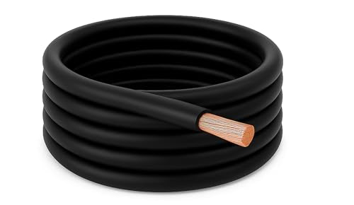 2 AWG EPR Welding Cable, Pure Copper Battery Cable,Flexible Power Wire for Car, Inverter, RV, Solar, Audio, Marine Applications, Black and Red (15 FT Black, 2 AWG) - color: 15 FT BLACK