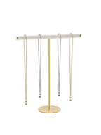 T-Bar Necklace Bracelet Organizer Stand, Velvet Jewelry Hanger Display Stand, Necklace And Bracelet Holder Rack for Men Women (Beige) - color: Beige