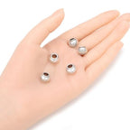 20pcs Peace Beads Large Hole Loose Round Bead (4.5mm Hole) Antique Silver Metal Spacer for DIY Craft Jewelry Making MEC-C8 - size: Peace Bead