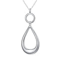 Long Necklace Sterling Silver Larait Bar Y Lariat Long Chain Drop Adjustable Necklace Gift for Her, 30" - style: Long Chain Teardrop Necklace