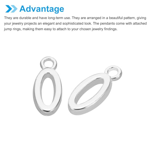 PATIKIL Letter Charm, 50pcs Alphabet Initial Pendant Charm Bulk DIY for Jewelry Making Bracelets Earrings Necklace - style: O
