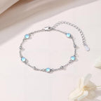 HPQQ Anklet Bracelet for Women 925 Sterling Silver Natural Stone Chain Bead Ankle Bracelet Beach Summer Fine Jewelry Mothers Day Birthday Gifts for Women Mom Wife - color: Bracelet-7"-9"-Moonstone
