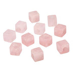 TUMBEELLUWA Stone Bead for Jewelry Making, Healing Crystal Large Hole Square Shape Loose Beads Pack of 15,Rose Quartz - color: pink