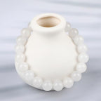 LPBeads Handmade Natural Gemstone Stretch Elastic Bracelet Healing Crystal Round Stone Beads Jewelry Gifts for Women Men - color: White Jade, size: 10mm