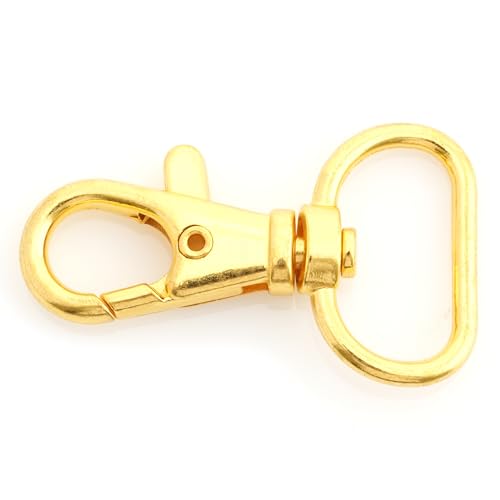CRAFTMEMORE 3/4 Inch Trigger Snap Hooks Classic Swivel Lobster Claw Clasps Purse Lanyard Clip 20 Pack CSPS (Gold) - color: Gold