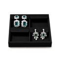 Oirlv Microfiber 4 Slots Jewelry Earring Display Tray Stackable Modular Jewelry Organizer - style: P13703
