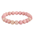 Crystal Vibe 8mm Beaded Bracelets For Women Men - Healing Crystal Bracelet - Adjustable Size - color: rhodochrosite