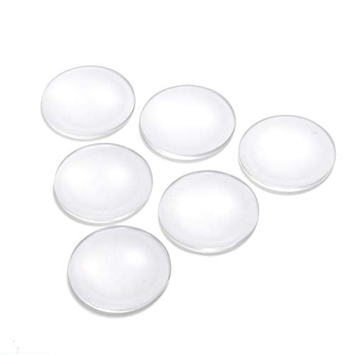 Craftdady 50Pcs Transparent Clear Glass Cabochons 34.5-35mm Flat Back Half Round Dome Tiles for Photo Pendant Jewelry Craft Making - color: Transparent Clear, size: 35mm Round