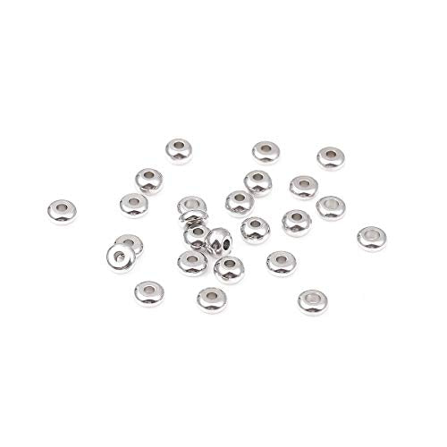 BEADIA Stainless Steel Spacer Beads 5x3mm Rondelle Loose Charm Caps Beads for DIY Jewelry Making 100pcs with 1.5mm Hole - color: 5x3mm 1.5mm