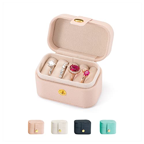 Travel Jewelry Ring Case,Small Jewelry Ring Box,Ring Holder,Mini Jewelry Case Portable Storage Case, for Women Girls, for Travel,Business,Wedding,Bridesmaid Gift(Pink) - color: R1 - Pink