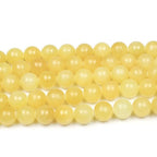 MJDCB Natural Yellow Marble Jade Round Stone Beads for Jewelry Making DIY Bracelet Necklace (8mm) - color: Yellow Marble Jade, size: 8mm