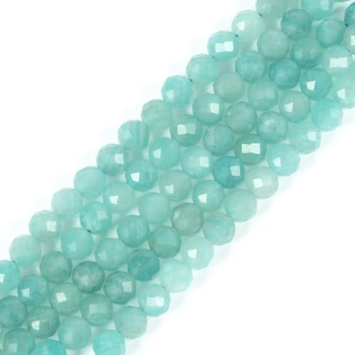 6mm Peruvian Amazonite Faceted Gemstone Round Loose Beads Strand 15.5-16" DIY Jewelry Making - color: Peruvian Amazonite