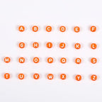 1480Pcs Acrylic Letter Beads 7x4mm Flat Round Cute Alphabet Loose Beads Bulk for Friendship Bracelets Words Keychains Jewelry Crafting DIY Projects (Dark Orange)