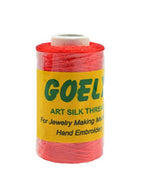 Goelx Silk Thread Shades of Red Family for Jewelry, Tassel Making, Embroidery, Crafts, Shiny Soft Thread Spools - Tomato Red - 84 - color: Tomato Red - 84