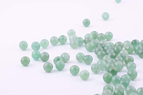 Natural Stone Beads 100pcs 8mm Green Aventurine Round Genuine Real Stone Beading Loose Gemstone DIY Charm Smooth Beads for Bracelet Necklace Earrings Jewelry Making (Green Aventurine, 8mm) - color: Green Aventurine, size: 8mm
