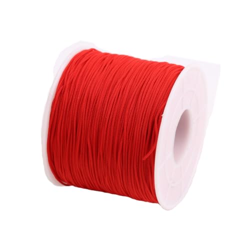 0.5mm 150Yards Nylon String Cord Braided Beading Thread for DIY Crafts Friendship Bracelets Pendant Chinese Lucky Knotting Macrame Necklaces,Jewelry Making (Red) - color: Red, size: 0.5MM