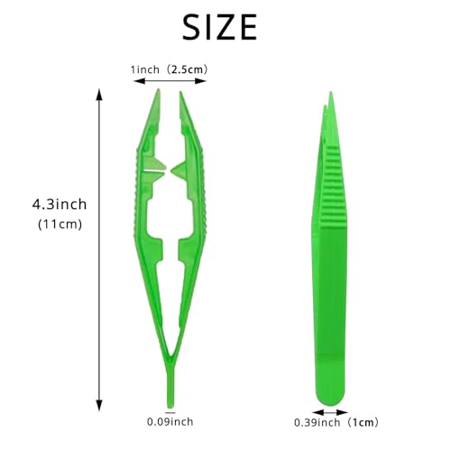 ZIQON 30PCS Plastic Tweezers Beads Tweezers for Dried Flowers Handmade Bead Tweezer Plastic Forceps Craft Tweezer for DIY Bead Jewelry Making Beading Project (30)