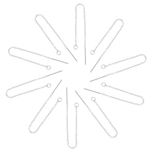 UNICRAFTALE 40pcs 90mm Stainless Steel Ear Threads with Loop Drop Earring Threader - color: Stainless Steel Color, size: 90mm