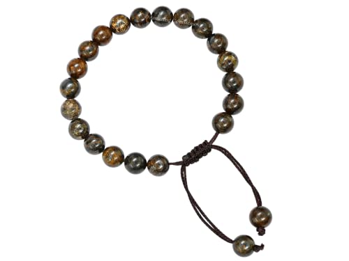 Amazing Gemstone Bronzite Bracelet for Women Men's Gifts - Protection Healing Crystal Bracelet - 8mm Gemstone Beaded Adjustable Bracelet Pulseras Para Hombres Mujer Stocking Stuffers - color: Bronzite