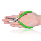 SPEEDWOX Mini Bent Nose Pliers for Jewelry Making 4-1/2 Inches 45 Degree Curved Serrated Jaws Small Thin Needle Nose Micro Chain Nose Pliers Precision Fine Pliers Professional Beading Tool Hobby Craft - style: Bent Nose Pliers