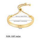 WOWORAMA Adjustable Slider Bracelets for Women Bar Friendship Bangle Bracelet for Women Gold/White Gold/Rose Gold Bolo Bracelet - color: Polished Bar-Gold